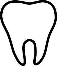 Simplistic Black and White Line Drawing of a Tooth