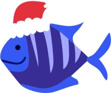 Festive Fish: A Holiday-Themed Illustration