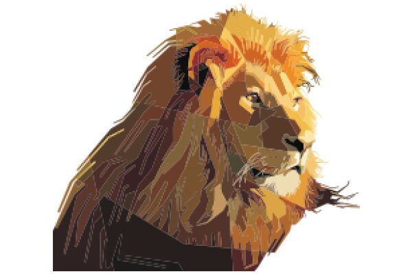 Majestic Lion Portrait: A Stylized Artwork