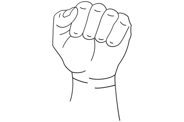 A Simple Line Drawing of a Fist