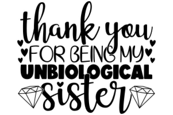 A Heartfelt Thank You for Being My Unique Diamond Sister