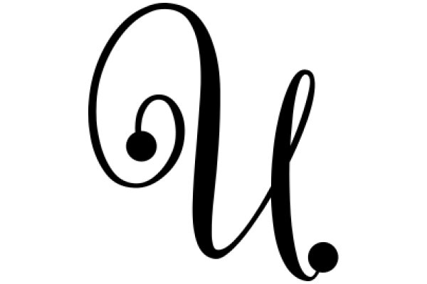 Stylized Black Letter 'U' with a Swirl Design