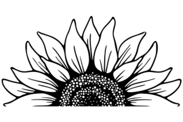 Stylized Sunflower with Detailed Petals and Center