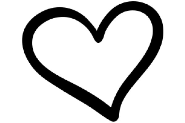 Simplistic Black Line Drawing of a Heart