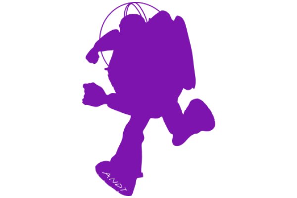 Vivid Purple Silhouette of a Robot