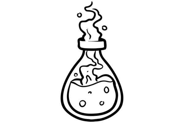 A Simple Illustration of a Flask with Liquid and Gas