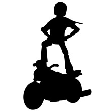 Silhouette of a Person Riding a Motorcycle