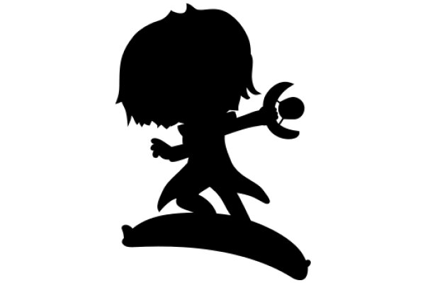 Silhouette of a Character with a Banana