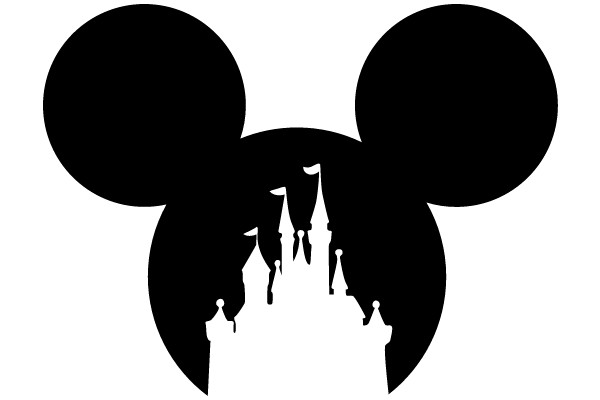 Silhouette of Mickey Mouse and Disney Castle