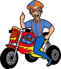 A Stylish Ride: A Cartoon Character on a Motorcycle