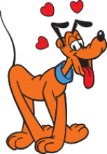 A Playful Scene of a Cartoon Dog with Hearts Floating Around It