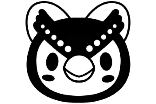 Stylish Logo of a Cartoon Character with a Mask and Ears