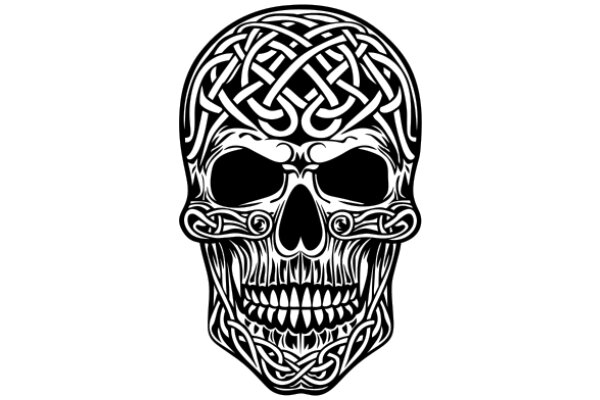 Stylized Skull with Intricate Knot Design