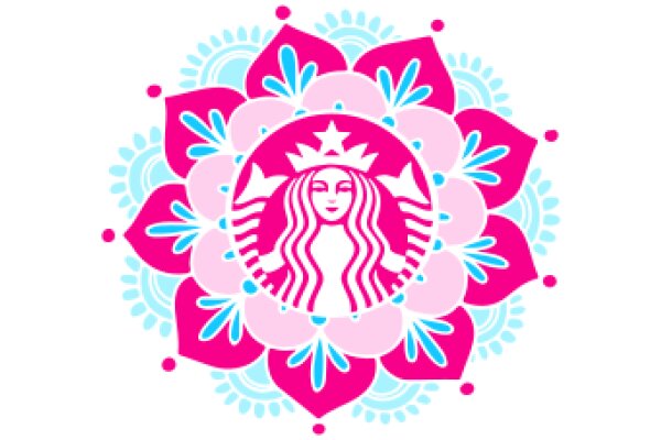 Stylized Starbucks Logo with Floral Design