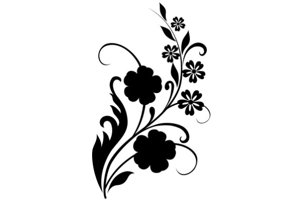 Elegant Black Flower Design