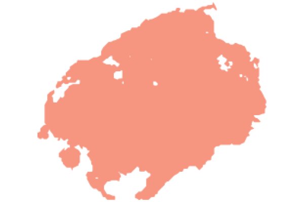 A Map of a Country, Illustrated in a Soft Pink Hue