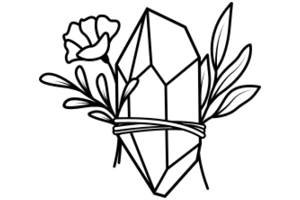 Stylized Flower Bouquet with a Geometric Shape