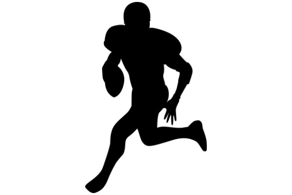 Silhouette of a Football Player in Motion