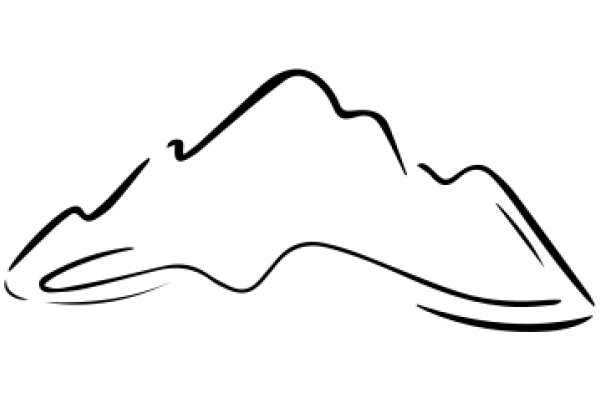 Simplistic Line Drawing of a Mountain