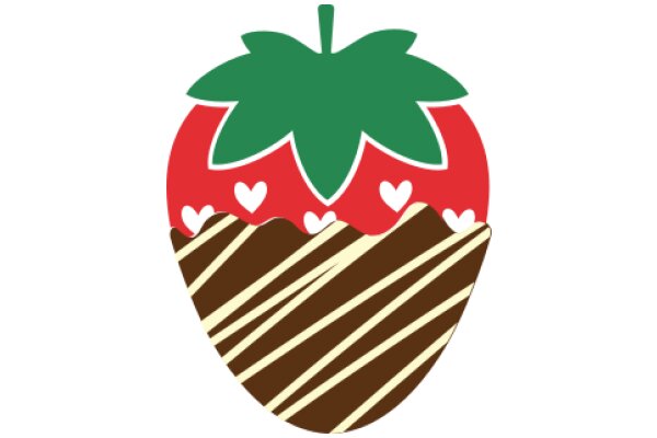 A Delightful Illustration of a Strawberry with a Chocolate Dip