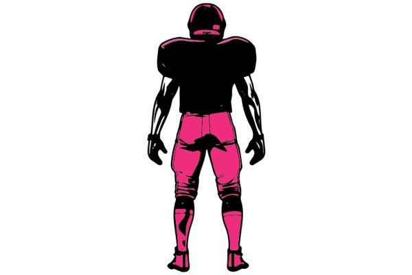 A Vibrant Illustration of a Football Player in Pink and Black