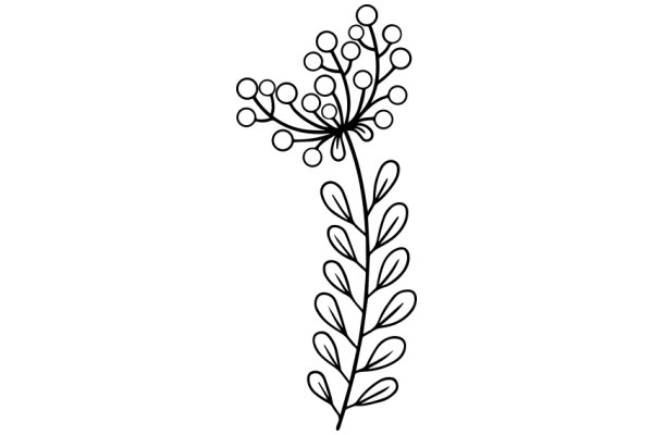 Simplistic Line Art of a Plant