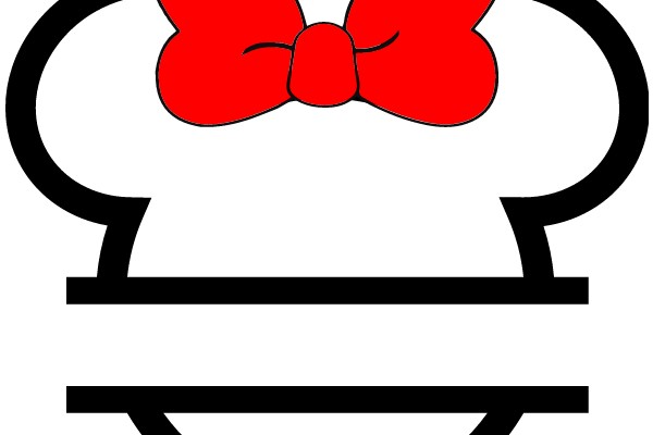 A Red Bow on a White Background with a Black Curve