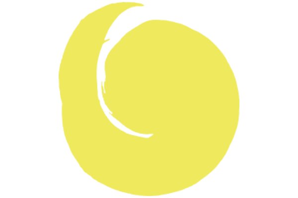 A Bright Yellow Circle with a Partial Crescent Moon