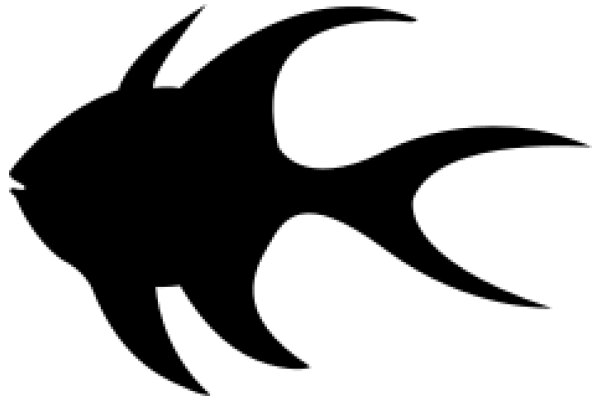 Stylized Black Silhouette of a Fish