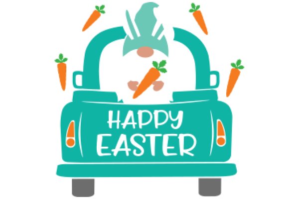 Happy Easter: A Car-Themed Celebration with Carrots and a Bunny