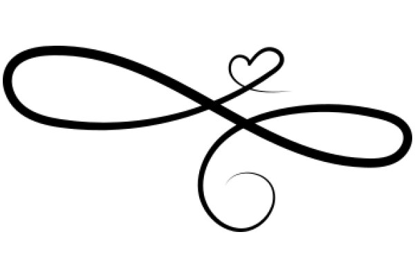 Elegant Black Infinity Swirl with a Heart