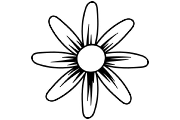 Simplistic Line Drawing of a Flower