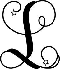 Stylized Letter L with Star Decorations