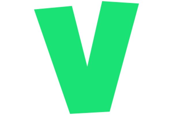 Vibrant Green Letter 'V' on a White Background