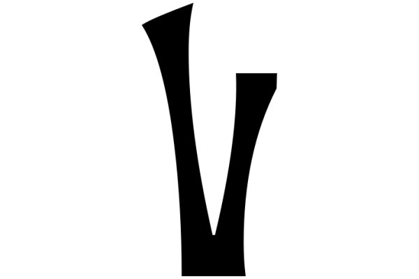 Stylized Black Letter 'V' on a White Background