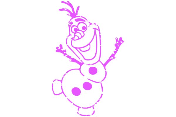 Whimsical Pink and Purple Cartoon Character