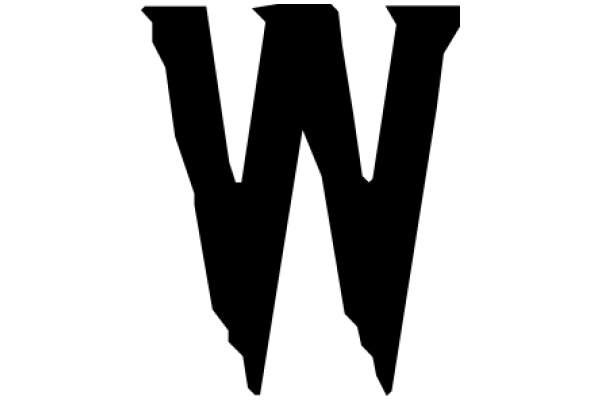 Stylized Letter 'W' with a Mountainous Background