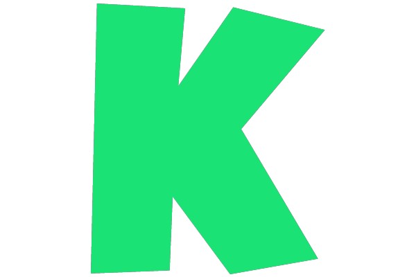 Vibrant Green K in a Simple, Clean Design