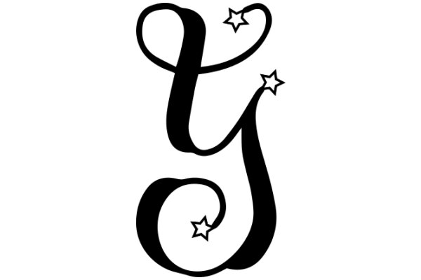 Stylized Monogram with Star Accents