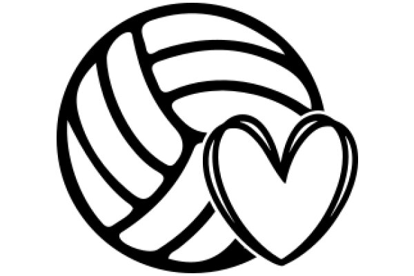 Volleyball and Heart Symbol: A Graphic Design