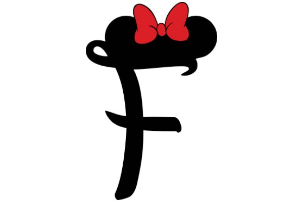 Stylish Black and Red Logo with a Bow