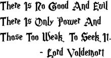 A Quote from Lord Voldemort on the Power of Good and Evil