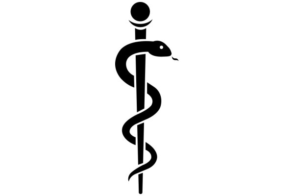 Stylized Snake and Staff Logo