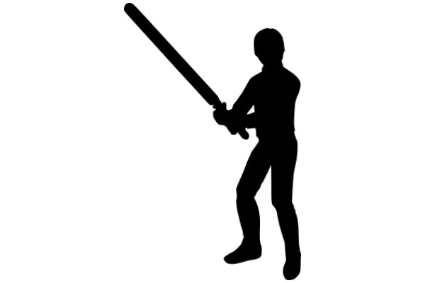 Silhouette of a Person Holding a Bat