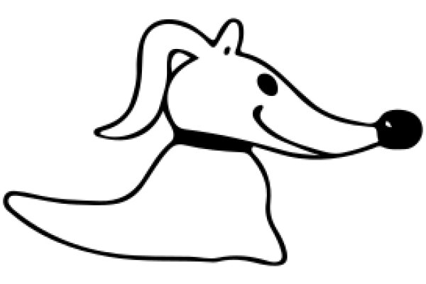 A Playful Cartoon of a Dog with a Smile