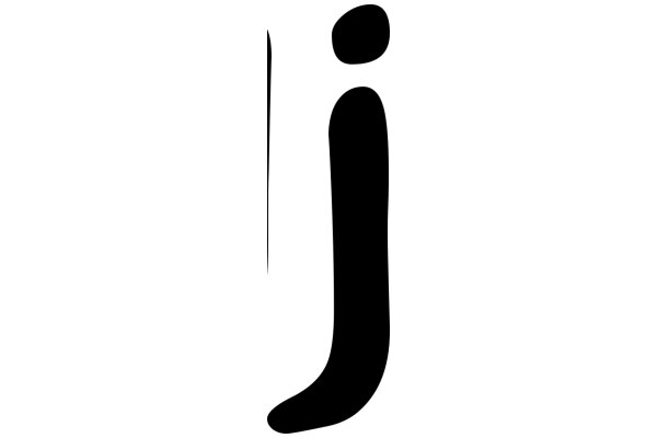 A Pixelated Letter 'J' on a White Background