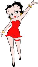 Stylish Cartoon Character in a Red Dress and High Heels