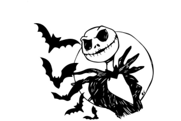 The Timeless Classic: A Illustration of Jack Skellington and His Bat Friends