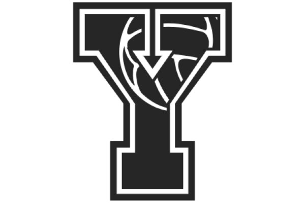 Stylized Logo of a Letter Y with a Basketball Design Inside