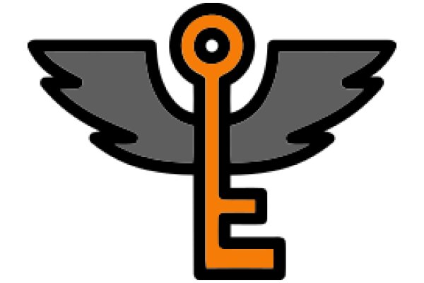 Stylized Key with Wings Design